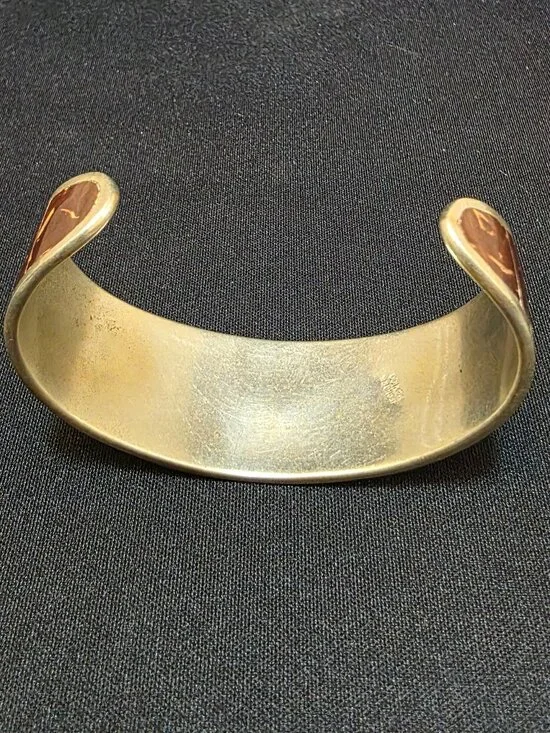 MEXICAN MODERNIST vintage Hecho En México MULTIPLE STONES INLAY CUFF BRACELET - Picture 4 of 6